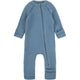 Mikk Line Combinaison bébé en laine mérinos Wool Baby Suit Blue Melange