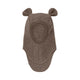 Huttelihut Cagoule en laine avec oreilles pour enfants Brown Melange