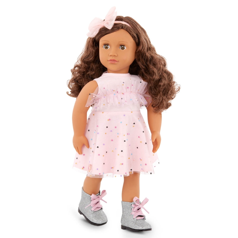 Our Generation – Vêtements pour poupée de 45,7 cm – Ensemble chandail rose et jupe bleue à imprimé floral – Jeu de rôle pour 3 ans et plus – Charme champêtre Our Generation – Vêtements pour poupée de 45,7 cm – Ensemble chandail rose et jupe bleue à imprimé floral – Jeu de rôle pour 3 ans et plus – Charme champêtre