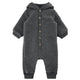 Mikk line Combinaison bébé avec capuche en laine mérinos Anthracite Melange
