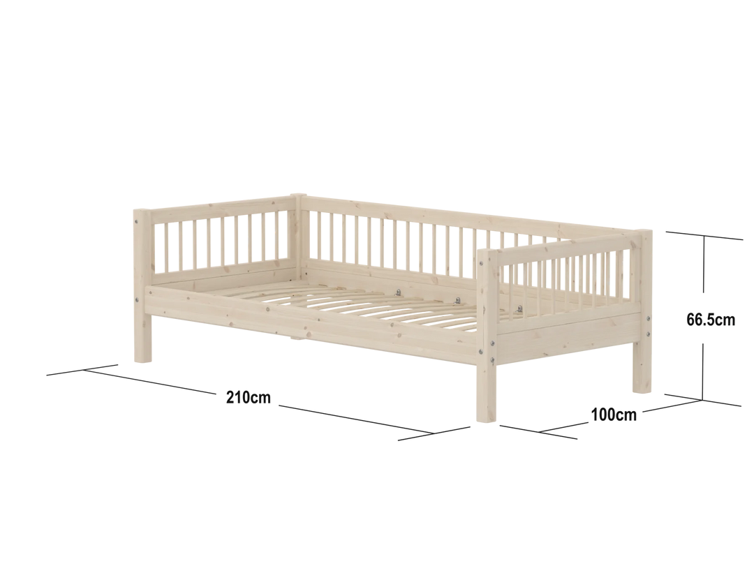 Flexa Lit simple pour enfants Classic White Washed Pine