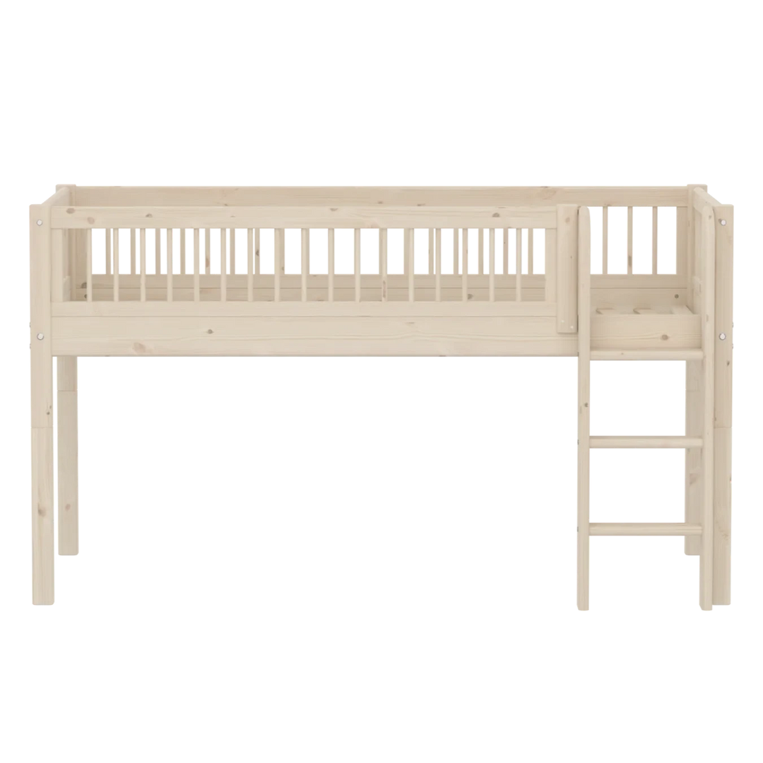 Flexa Lit mezzanine haut pour bébé Classic White Washed Pine