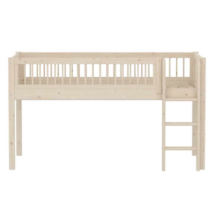 Flexa Lit mezzanine haut pour bébé Classic White Washed Pine