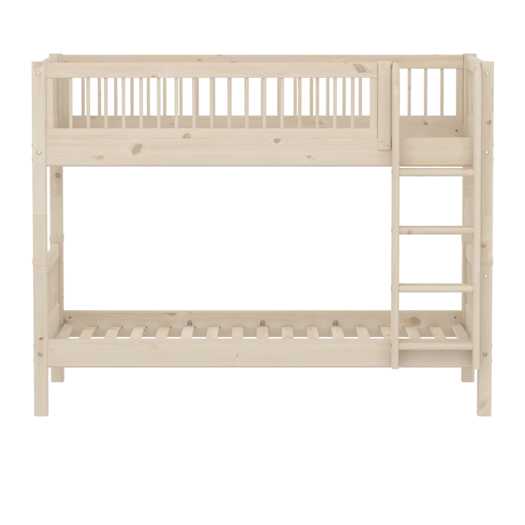 Flexa Lit superposé pour enfant avec échelle droite Classic White Washed Pine