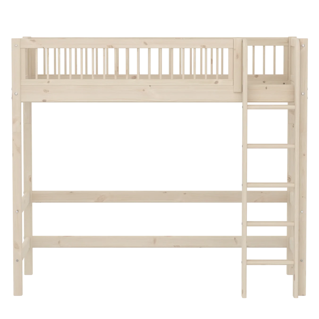 Flexa Lit mezzanine haut pour bébé Classic White Washed Pine