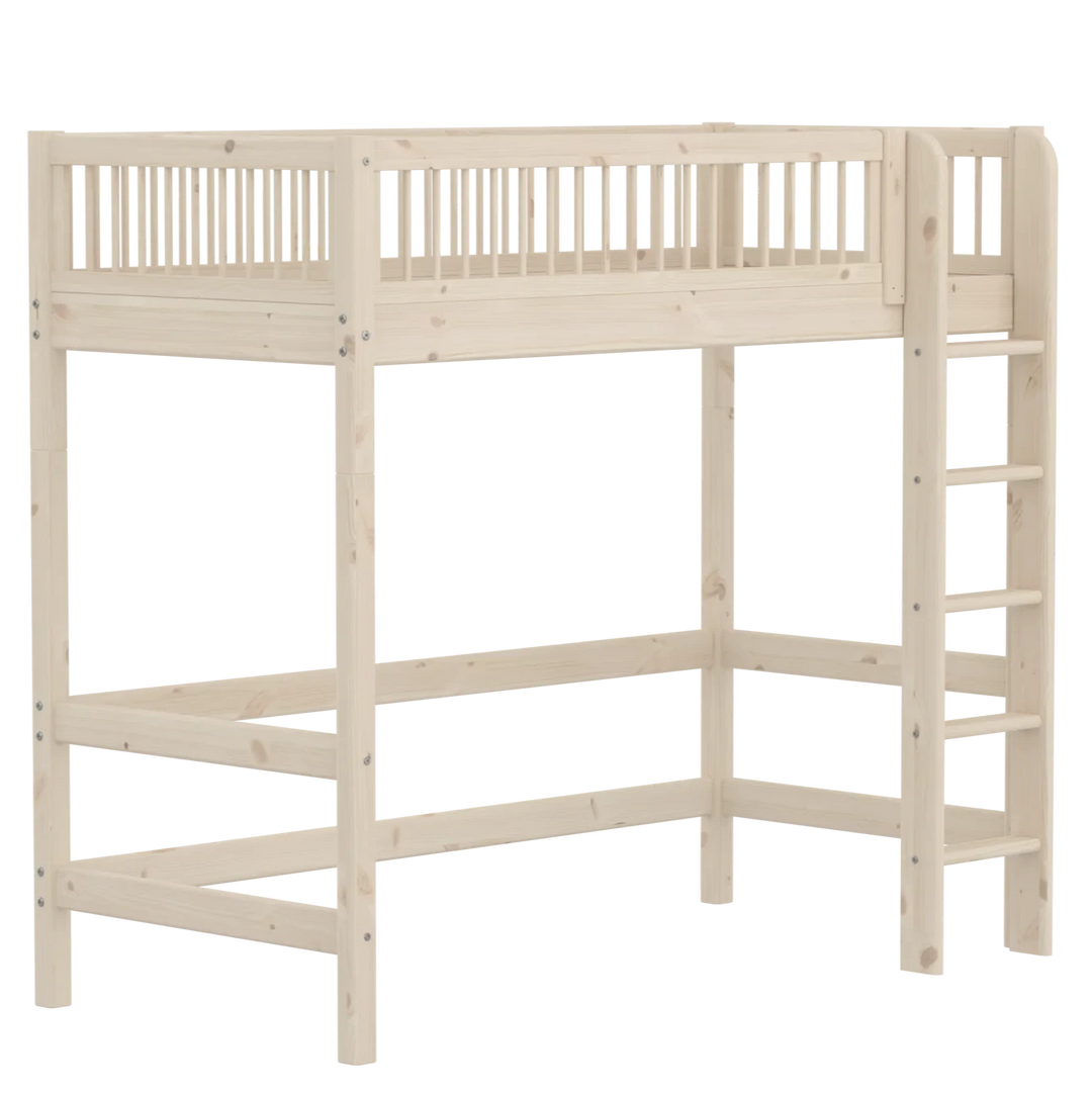 Flexa Lit mezzanine haut pour bébé Classic White Washed Pine