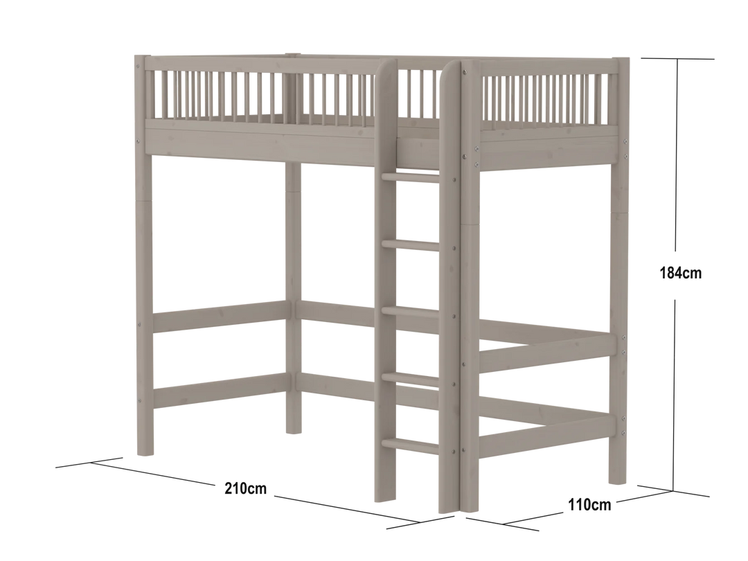 Flexa Lit mezzanine haut pour bébé Classic Grey Washed Pine