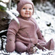 Mikk-Line Combinaison en laine mérinos pour bébé Wool Baby Suit Burlwood