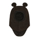 Huttelihut Cagoule enfant en laine avec oreilles Dark Brown Melange