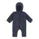Huttelihut Combinaison bébé en laine avec capuche Ombre Blue Melange