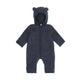 Huttelihut Combinaison bébé en laine mérinos avec oreilles Ombre Blue Melange