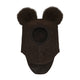 Huttelihut Cagoule enfant avec pompons en alpaga Dark Brown Melange