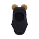 Huttelihut Cagoule enfant en laine avec pompons en alpaga Dark Navy