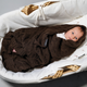 Lullalove Couverture en laine mérinos 80x100 cm Chocolat