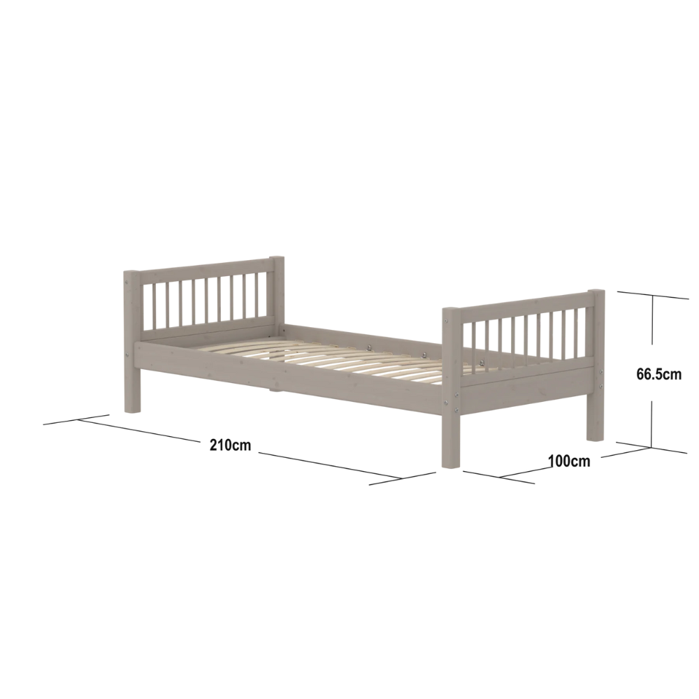 Flexa Classic Grey Washed Pine lit simple pour enfants