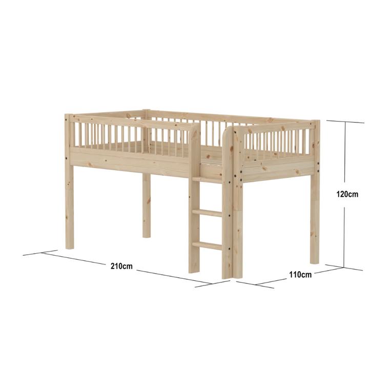 Flexa Lit mezzanine haut pour bébé Classic Pine