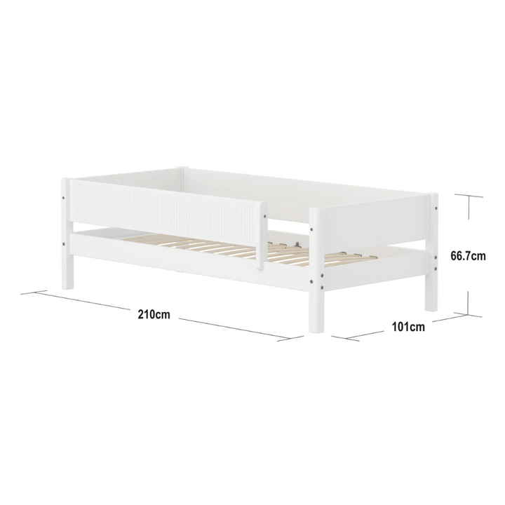 Flexa Lit simple pour enfants avec barrière de sécurité blanc