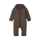 Huttelihut Combinaison bébé en laine mérinos avec capuche, Braun Melange