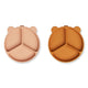 Liewood Assiettes en silicone avec ventouse et compartiments Stacy Lot de 2 Mustard / Tuscany Rose Mix