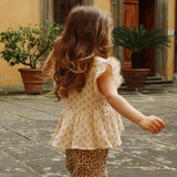 Konges Slojd Top pour fille avec volant Coco Carta Rosa