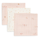 Jollein Langes en mousseline 31 x 31 cm Pretty Picnic, paquet de 3