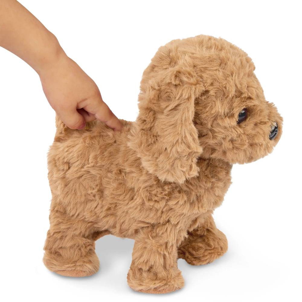 Chiot en Peluche Brun Qui Marche et Aboie, Jouet Réaliste de Simulation avec Oreilles Patchées, Chien avec Son, Jouet Électrique Duveteux pour Enfants, Cadeau 5.5X4.3X2.7 Inches Chiot en Peluche Brun Qui Marche et Aboie, Jouet Réaliste de Simulation avec Oreilles Patchées, Chien avec Son, Jouet Électrique Duveteux pour Enfants, Cadeau 5.5X4.3X2.7 Inches