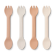 Liewood Couverts en silicone - cuillère/fourchette 2en1 4 pièces Rose multi mix